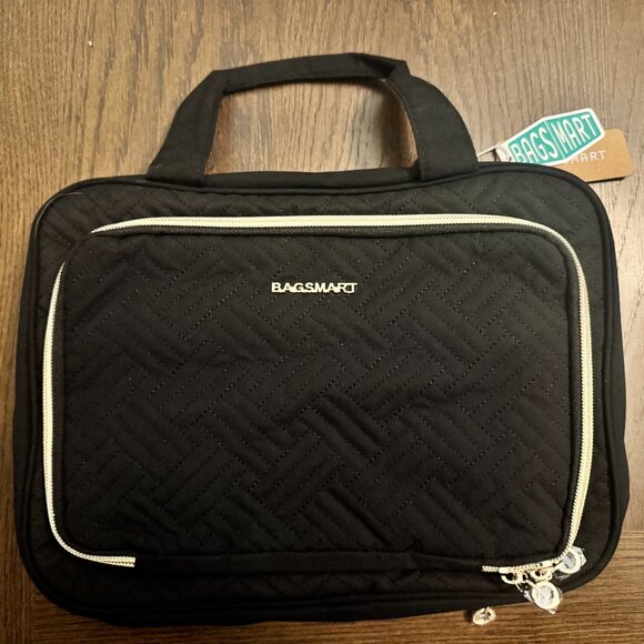 NWT BAGSMART Large Black Toiletry Bag Hanging Travel Makeup Organizer - Picture 5 of 5